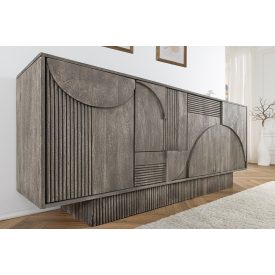 Design komód Modéco 170 cm füstölt szürke mangó