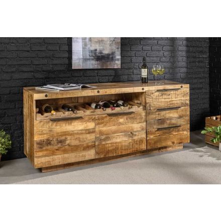 Stílusos komód Thunder kiszedhető bortartóval 175 cm mangó