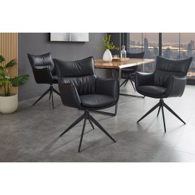 Design étkezőszék Fiorenza fekete műbőr