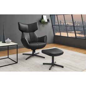 Design fotel Fiorenza fekete műbőr