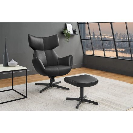 Design fotel Fiorenza fekete műbőr