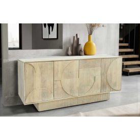 Design komód Modéco 170 cm fehérített mangó