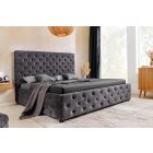 Design ágy Laney 160 x 200 cm szürke bársony ágyneműtartóval