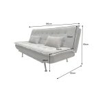 Aria fekvőhellyé alakítható 3 személyes kanapé 195cm világosszürke kord 