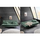 Aria fekvőhellyé alakítható 3 személyes kanapé 195cm zöld kord 