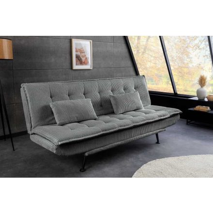 Aria fekvőhellyé alakítható 3 személyes kanapé 195cm szürke kord 