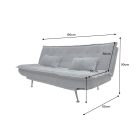 Aria fekvőhellyé alakítható 3 személyes kanapé 195cm szürke kord 