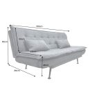 Aria fekvőhellyé alakítható 3 személyes kanapé 195cm szürke  