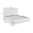 Design ágy Laney 180 x 200 cm pezsgő bézs bársony ágyneműtartóval