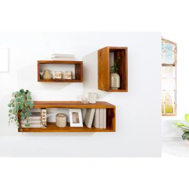 3 fali polc szett Miley barna / sheesham 