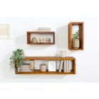 3 fali polc szett Miley barna / sheesham 