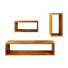 3 fali polc szett Miley barna / sheesham 