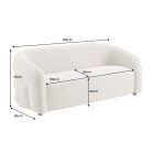 Design kanapé Luna 200 cm 3 személyes szürke zsenília 