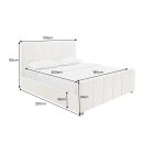 Design ágyneműtárolós ágy Imperial 180x200 cm krém bouclé