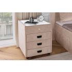 Stílusos éjjeliszekrény Laney led világítással 55 cm bézs