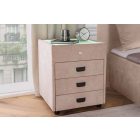 Stílusos éjjeliszekrény Laney led világítással 55 cm bézs