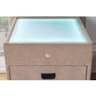Stílusos éjjeliszekrény Laney led világítással 55 cm bézs