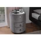 Lunaris kerek éjjeliszekrény led világítással 55 cm szürke