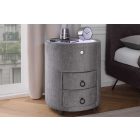 Lunaris kerek éjjeliszekrény led világítással 55 cm szürke