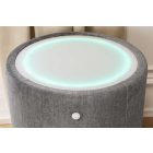 Lunaris kerek éjjeliszekrény led világítással 55 cm szürke