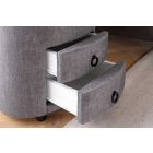 Lunaris kerek éjjeliszekrény led világítással 55 cm szürke