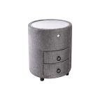 Lunaris kerek éjjeliszekrény led világítással 55 cm szürke