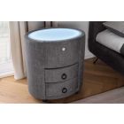 Lunaris ovális éjjeliszekrény led világítással 55 cm szürke