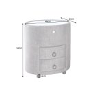 Lunaris ovális éjjeliszekrény led világítással 55 cm szürke