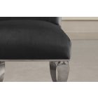 Stílusos szék Rococo III fekete-ezüst bársony