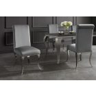 Stílusos szék Rococo III szürke-ezüst bársony