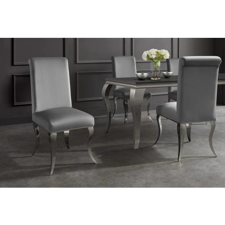 Stílusos szék Rococo III szürke-ezüst bársony