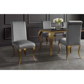 Stílusos szék Rococo III szürke-arany bársony