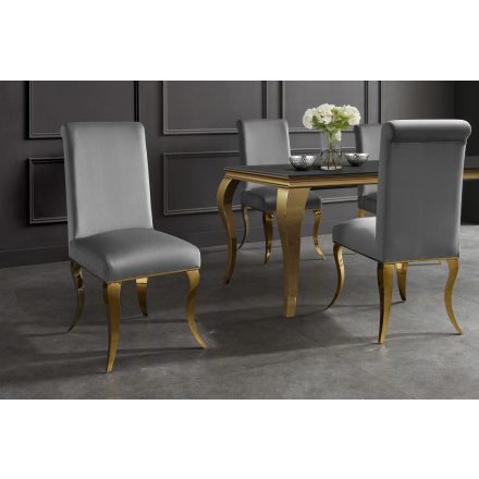 Stílusos szék Rococo III szürke-arany bársony