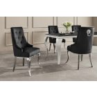 Design szék Rococo Levia fej II fekete-ezüst bársony