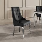 Design szék Rococo Levia fej II fekete-ezüst bársony