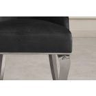 Design szék Rococo Levia fej II fekete-ezüst bársony