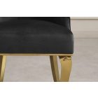 Design szék Rococo Levia fej II fekete-arany bársony