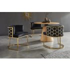 Luxus étkezőszék Prestige arany-fekete bársony