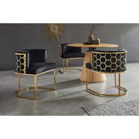 Luxus étkezőszék Prestige arany-fekete bársony