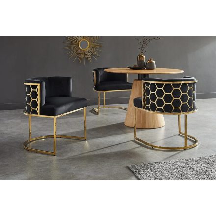 Luxus étkezőszék Prestige arany-fekete bársony