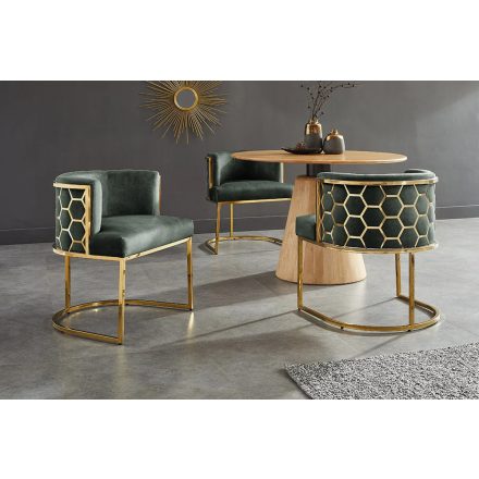 Luxus étkezőszék Prestige arany-zöld bársony