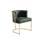 Luxus étkezőszék Prestige arany-zöld bársony