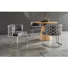 Luxus étkezőszék Prestige ezüst-szürke bársony