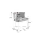 Luxus étkezőszék Prestige ezüst-szürke bársony