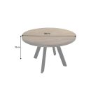 Kerek étkezőasztal Thunder 120 cm mangó taupe barna