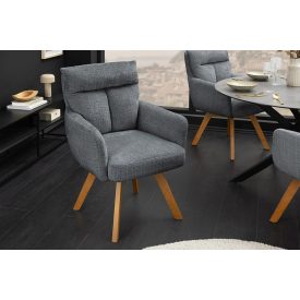   Design forgószék Maddison VI szürke zsenília bükk lábak