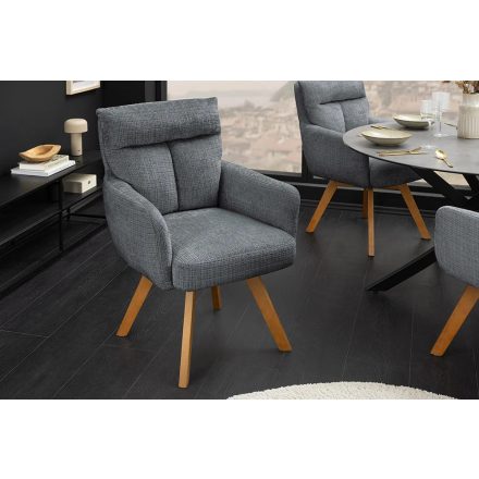 Design forgószék Maddison VI szürke zsenília bükk lábak