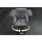 Design forgószék Maddison VI szürke zsenília bükk lábak