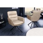 Design forgószék Maddison III bézs bőr