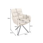 Design forgószék Maddison III bézs bőr